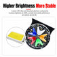 Round LED strobe light with multicolor wedge LEDs and a yellow surface-mount chip inset