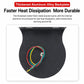 Backplate view of round LED strobe light with multi-color wire leads on black housing