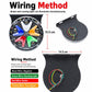 LED strobe light front and mounting plate with multicolor wire harness and leads