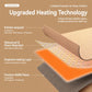 Beige knitted jacquard heated blanket layer with round control button