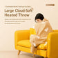 Beige cloud-soft heated throw blanket with oversized wrap drape