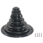 Black cable protection sleeve with mounting base and screws