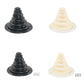 Black and white cable protection sleeves with round mounting bases