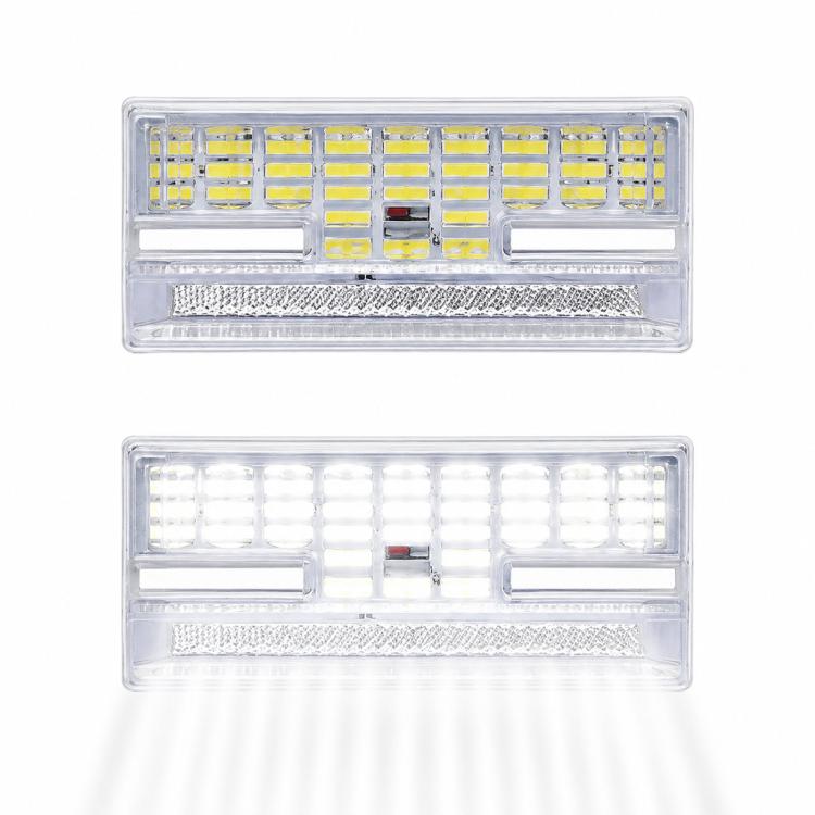 White LED truck side marker light with clear housing and bright underglow ground strip