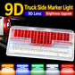 Red LED truck side marker light with clear housing, illuminated lens panels