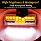 Amber LED truck side marker light with clear housing, raindrop-style waterproof display