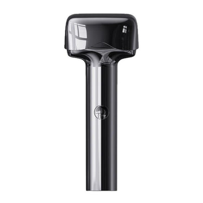Cordless electric foil shaver with silver-gray handle and black shaving head