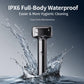 Waterproof silver-gray electric foil shaver with water droplets around