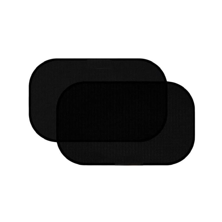 Set of black mesh car sunshade films, two oval panels