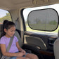 Translucent PVC mesh sunshade film covering car side window glass