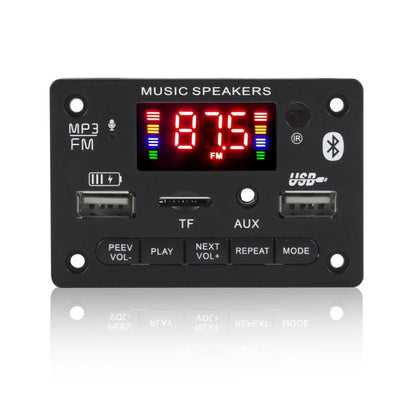 Bluetooth audio decoder board with red LED display, FM, USB, TF and AUX ports