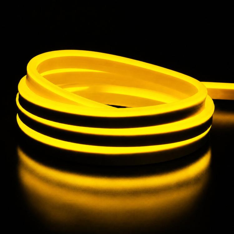 Gold yellow LED neon rope light roll, flexible waterproof cuttable light strip coil