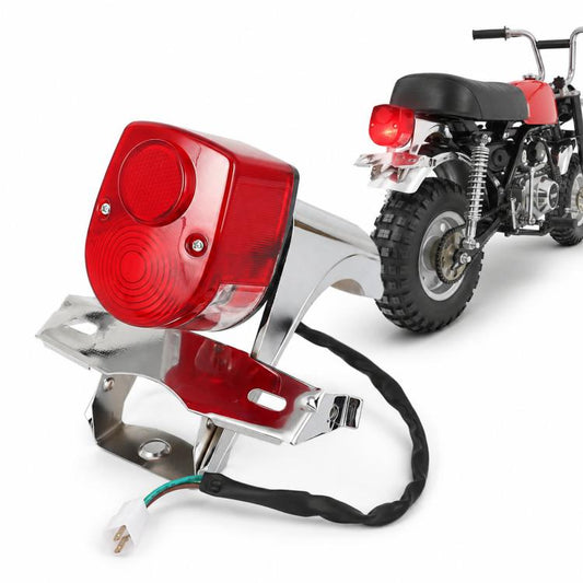 Rear Brake Tail Light Assembly with Bracket for Honda ST70 DAX ST50 ST90 CT50 CT70 Mini Bike, Rear Brake Tail Light