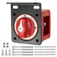 Dual-circuit battery disconnect switch with red OFF/ON knob and black mounting frame
