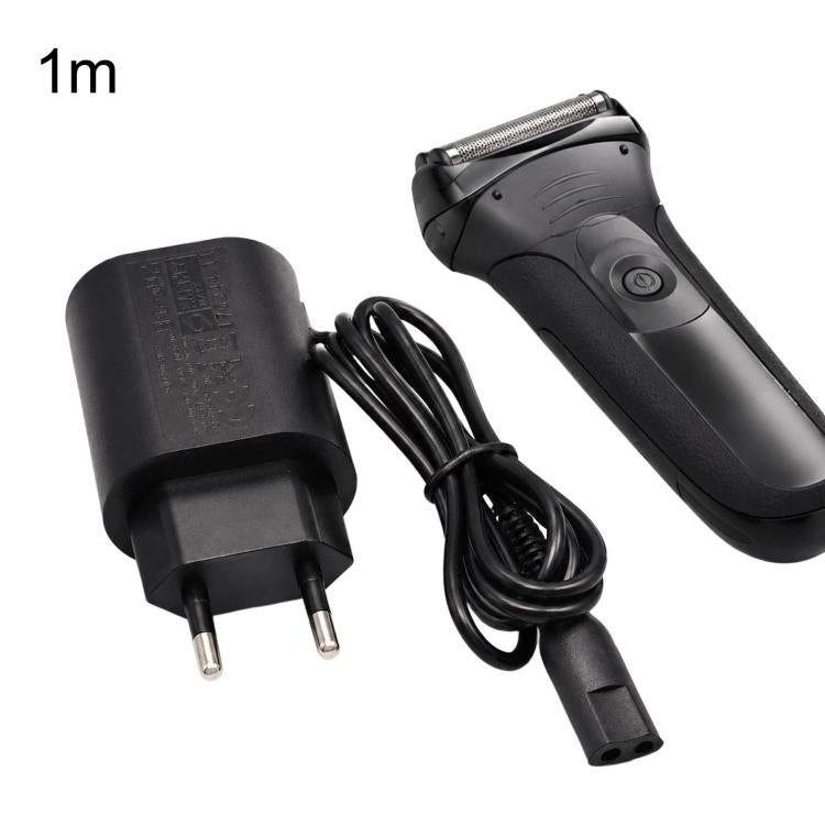 Braun shaver EU plug charger with 1m black cable and power cord connector