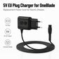5V EU plug charger adapter with black power cord and device connection end