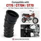 Black air filter intake tube duct boot with wide-to-narrow stepped ends