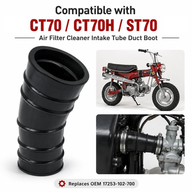 Black air filter intake tube duct boot with wide-to-narrow stepped ends