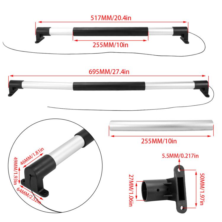 Car Door Handle Round Telescopic Rod With Built-in Spring For Automatic Closing