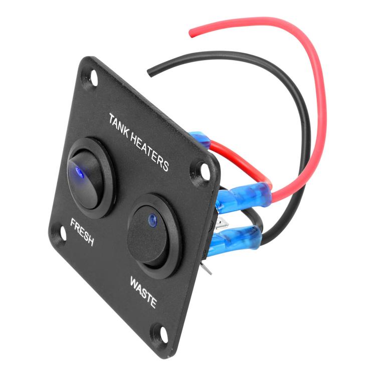 RV Peephole Button Switch Panel LED Light Water Tank Heater Control Switch, 2-digit, 3-digit
