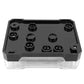 Car audio amplifier grounding box bottom base with multiple mounting posts and hardware