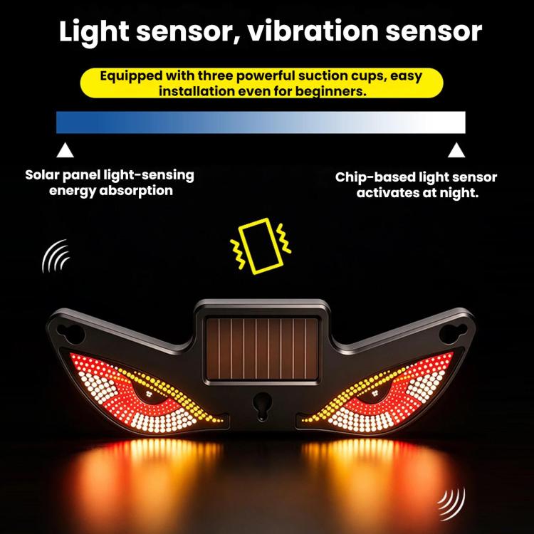 Car LED Wireless Solar-Powered Evil Eye Triangular Window Decorative Light, Y5, Y6, Y7