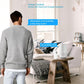 White WiFi smart temperature and humidity meter on stand with voice-control text