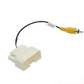 Backup camera cable adapter with white connector block and yellow RCA plug on black cable