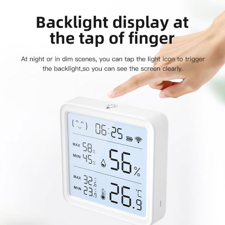 For Tuya Large Screen Smart Temperature Humidity Meter Wireless Portable Home Thermometer, TH08Pro