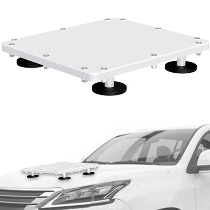 White aluminum roof magnetic bracket with four black base feet