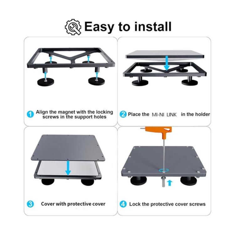 Gray magnetic roof bracket installation set with protective cover and hardware
