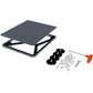 Gray magnetic roof bracket frame with anti-hail plate, suction feet, and screws