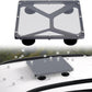 Gray magnetic roof bracket attached to car roof with anti-hail plate and feet