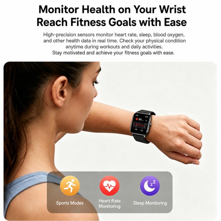 Y8 Smart Watch With Bluetooth Call Fitness Tracker Heart Rate Sleep Monitor