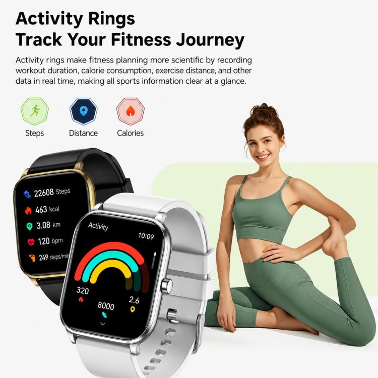 Y8 Smart Watch With Bluetooth Call Fitness Tracker Heart Rate Sleep Monitor