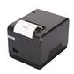 Compact black thermal receipt printer with top paper tray and front indicator panel