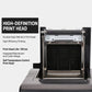 Thermal receipt printer with print head assembly visible behind open front cover