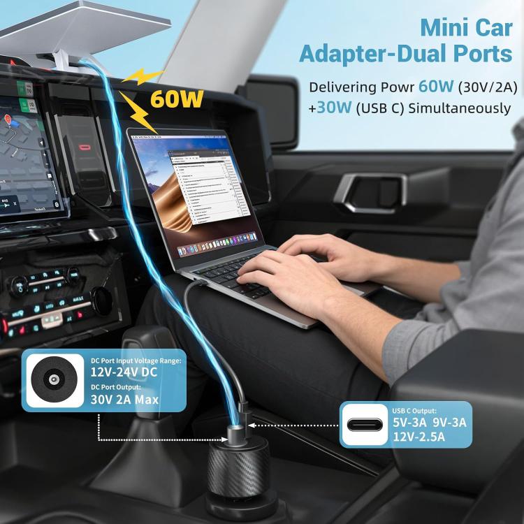 For Starlink 12-24V 2 in 1 Car Cigarette Lighter Interface Charger