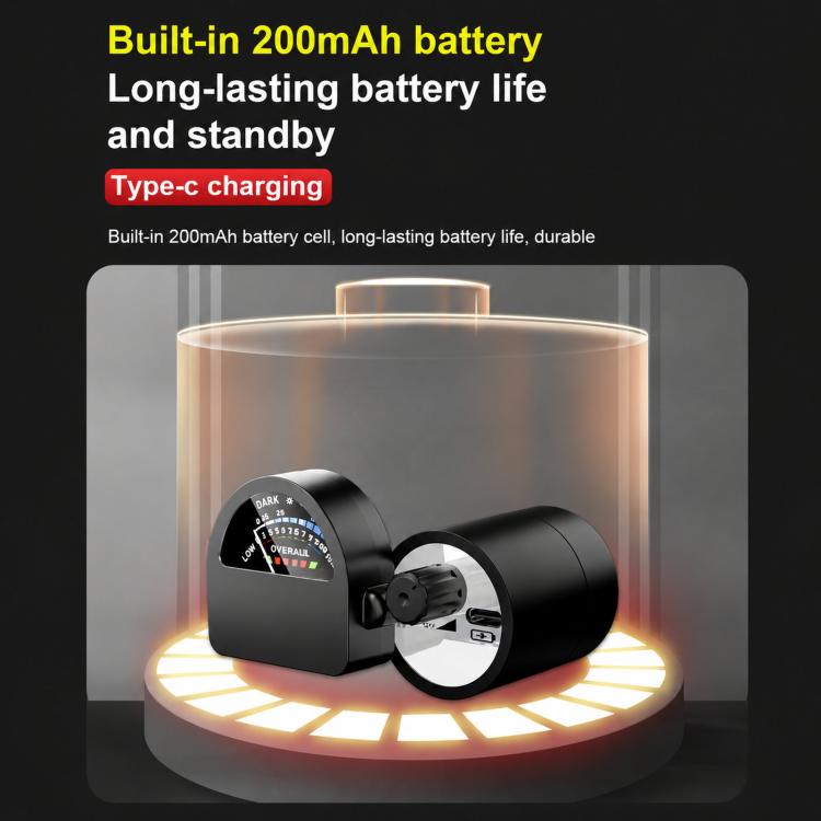 Black water leak detector charging with Type-C port and glowing base ring
