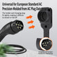 Black EV charging plug holder with circular connector socket and latch opening