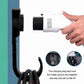 Black wall-mounted EV charging holder with charging plug being inserted