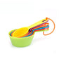 Plastic Measuring Cups Spoons Set Rainbow Nesting Baking Tools with Ring and Engraved Scale, 12 PCS/Set, 6 PCS/Set