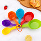 Plastic Measuring Cups Spoons Set Rainbow Nesting Baking Tools with Ring and Engraved Scale, 12 PCS/Set, 6 PCS/Set