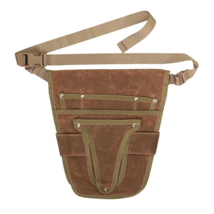 Wear-Resistant Waxed Canvas Weeding Tool Storage Waist Bag