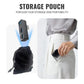 Black USB 3.0 hub and black storage pouch with drawstring for portability.