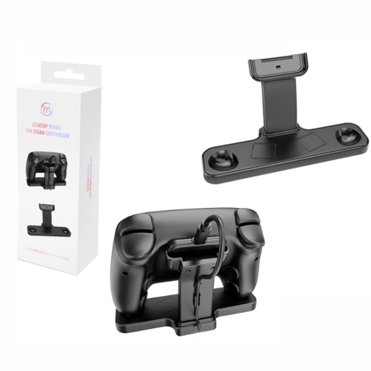 Black magnetic charging dock desktop stand with upright cradle and retail packaging