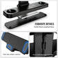 Black charging dock stand with anti-slip pads and rear cable management slot