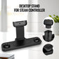 Black desktop stand with upright controller cradle and side charging port