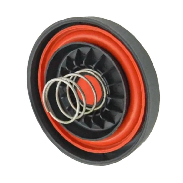 Valve cover gasket and spring seal, black with orange ring and metal spring