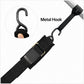 Single black tie-down strap with metal hook and adjustable webbing